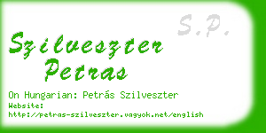 szilveszter petras business card