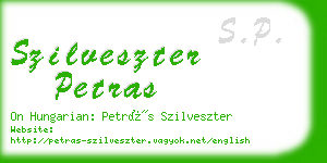 szilveszter petras business card